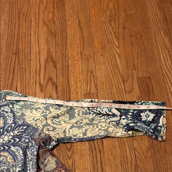 Chico's Blue Gold Graphic 3/4 Sleeve Tunic - Picture 13 of 14